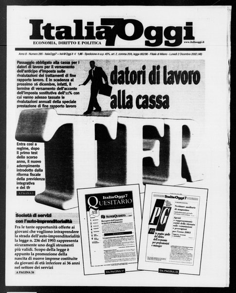 Italia oggi : quotidiano di economia finanza e politica